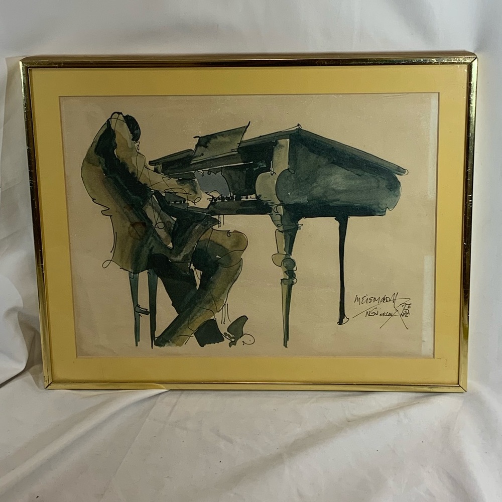🎹1976 RARE MEISMAN WATERCOLOR PAINTING🎹